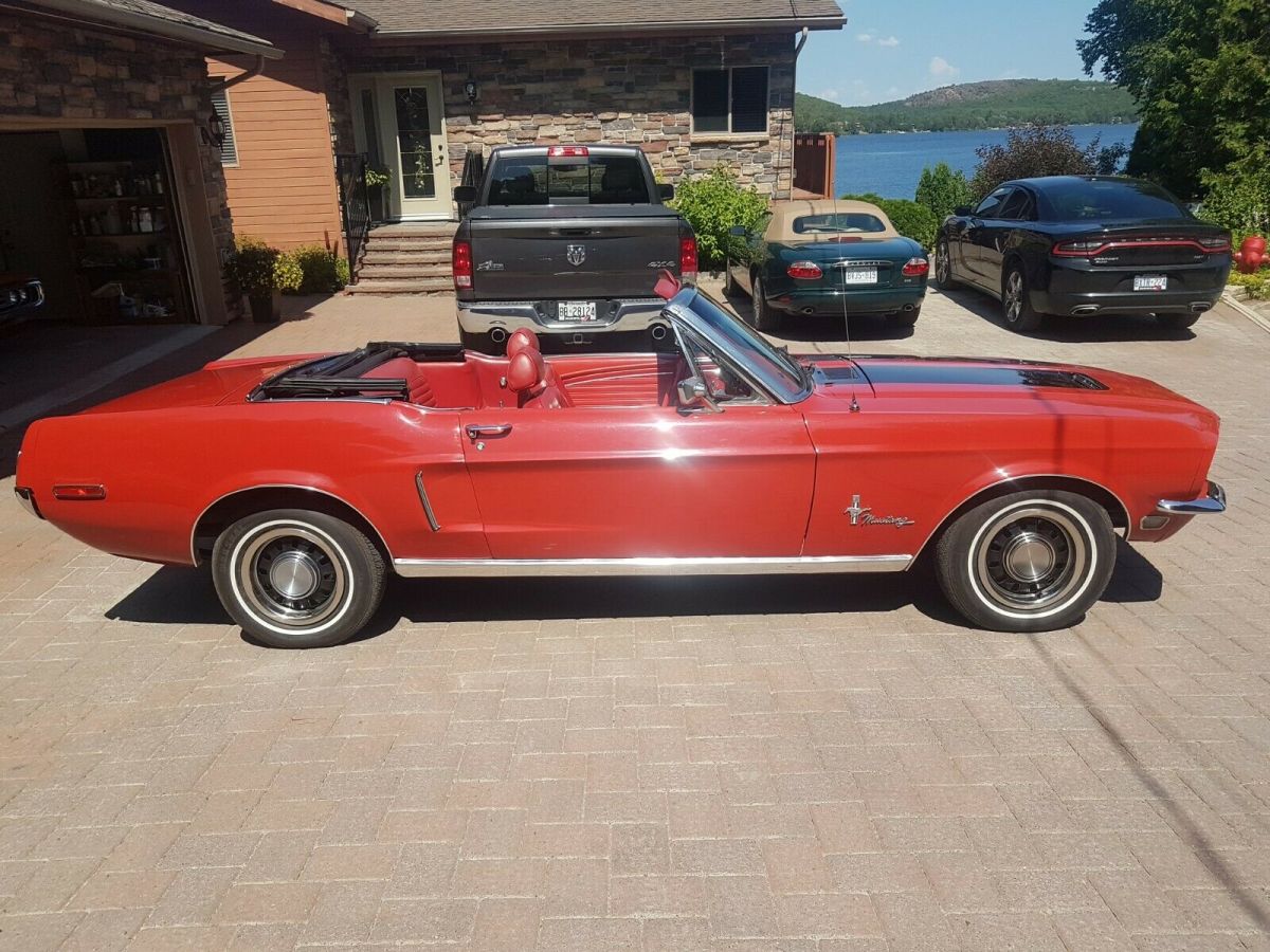 1968 Red Ford Mustang Convertible