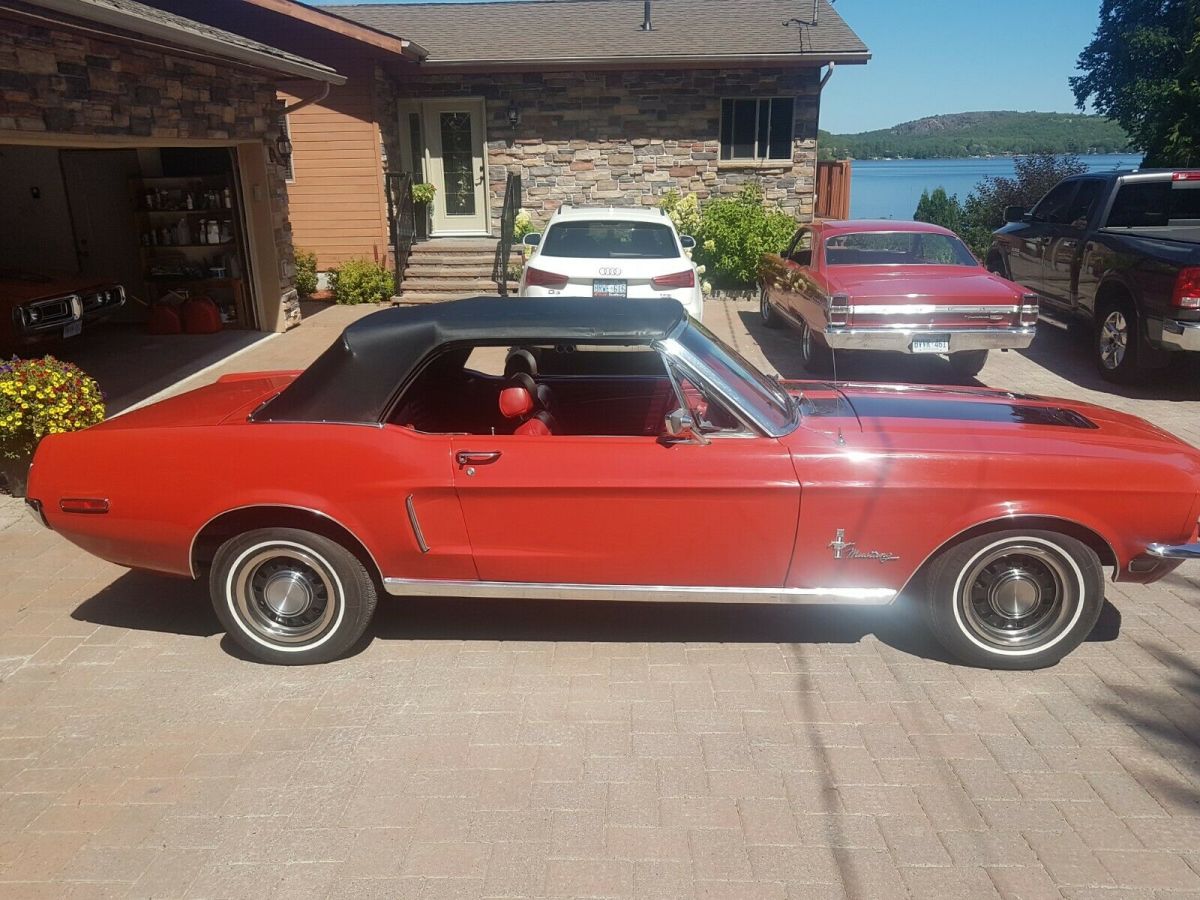 1968 Red Ford Mustang Convertible