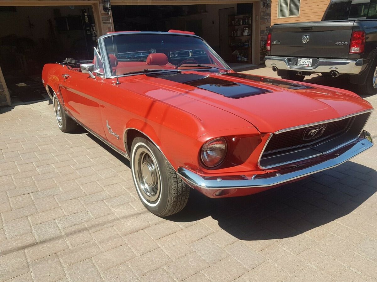 1968 Red Ford Mustang Convertible