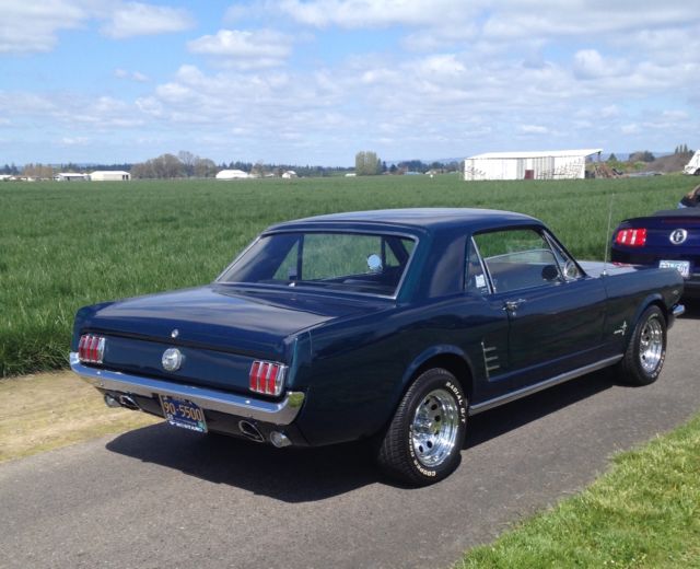1966 Metallic green Ford Mustang Sedan