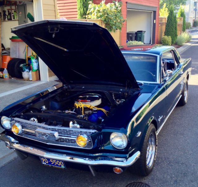1966 Metallic green Ford Mustang Sedan