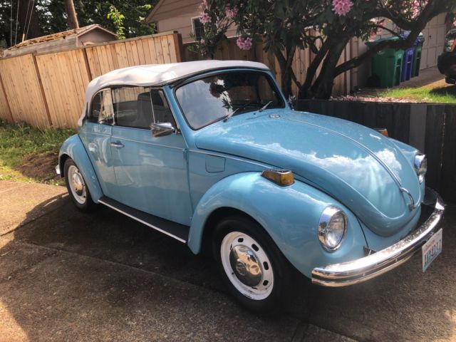 1972 Blue Volkswagen Beetle - Classic Convertible