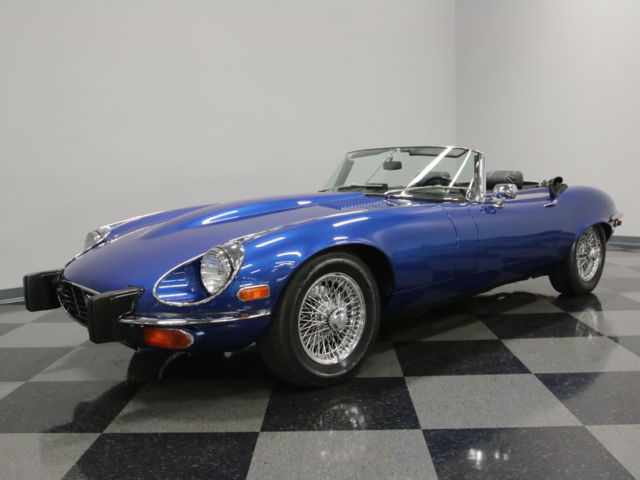 1974 Blue Jaguar E-Type Convertible