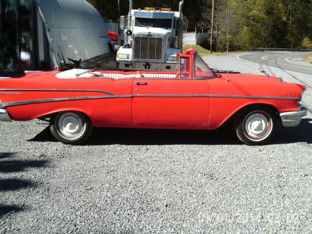 1957 Red Chevrolet Bel Air/150/210 Sedan