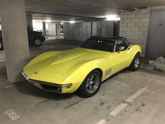 1969 Yellow Chevrolet Corvette Convertible