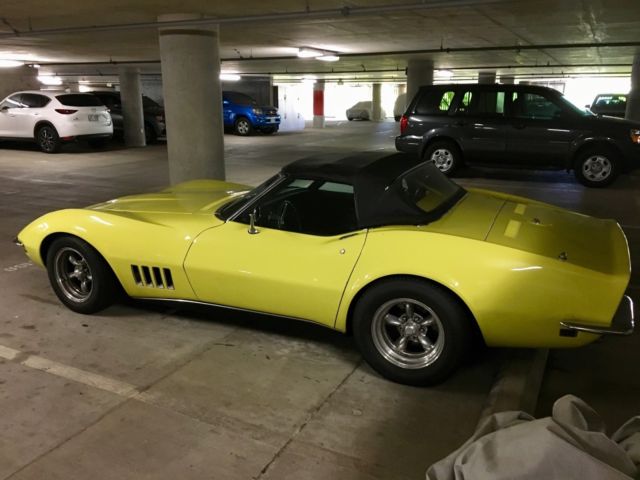 1969 Yellow Chevrolet Corvette Convertible