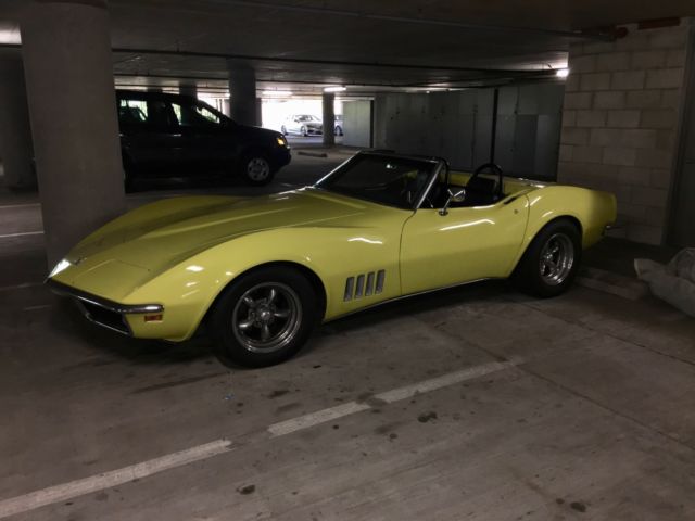 1969 Yellow Chevrolet Corvette Convertible