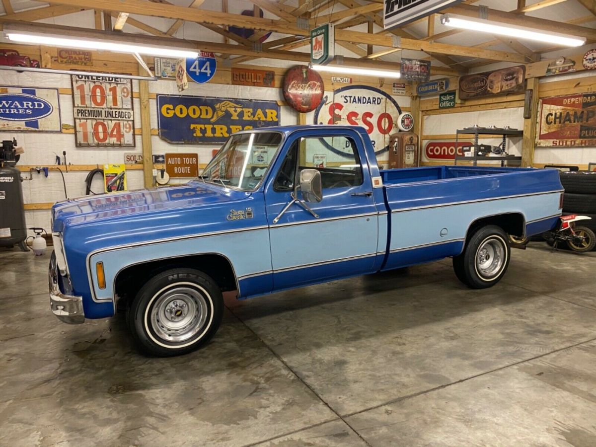 1976 Blue Chevrolet C-10 Standard Cab Pickup