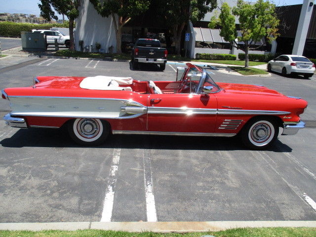 1958 Rangoon Red White accent Pontiac Bonneville Convertible