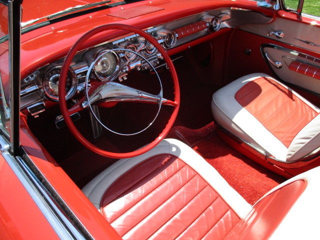 1958 Rangoon Red White accent Pontiac Bonneville Convertible