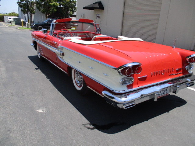 1958 Rangoon Red White accent Pontiac Bonneville Convertible