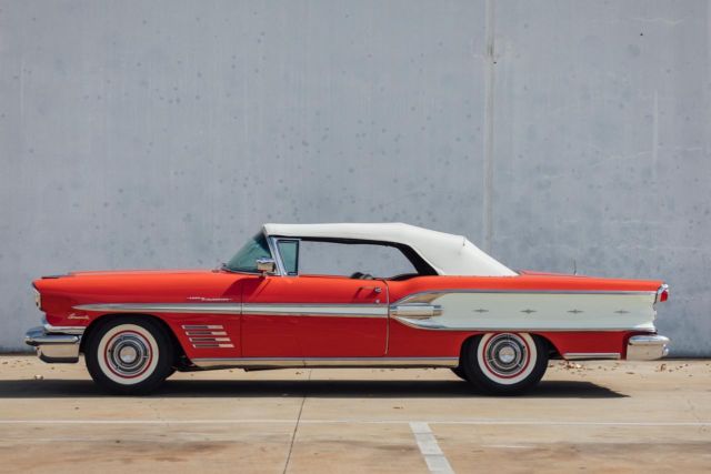 1958 Rangoon Red White accent Pontiac Bonneville Convertible