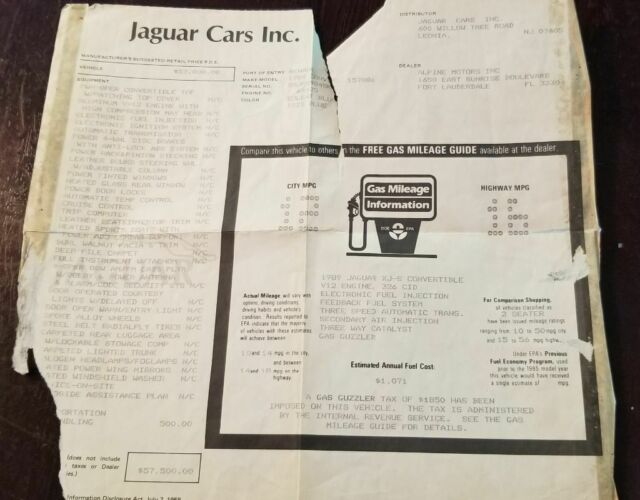 1989 Blue Jaguar XJS Convertible