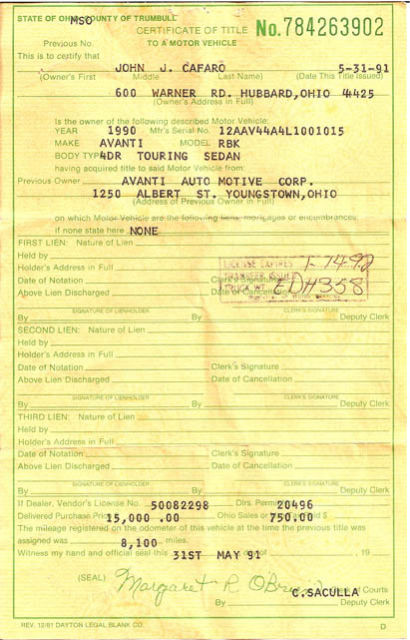 1990 Studebaker Avanti 4 Door Sedan