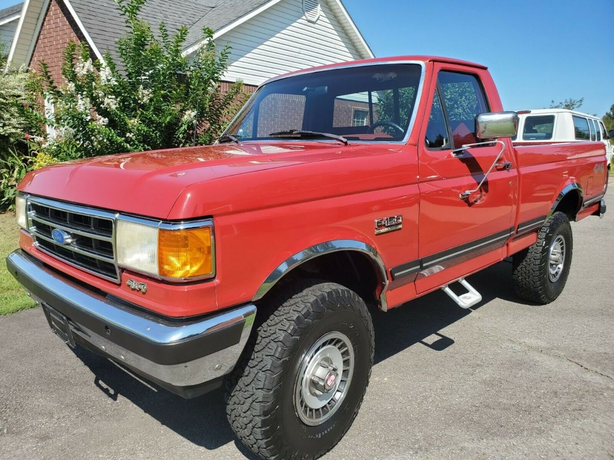 1991 Red Ford F-150 Standard Cab Pickup