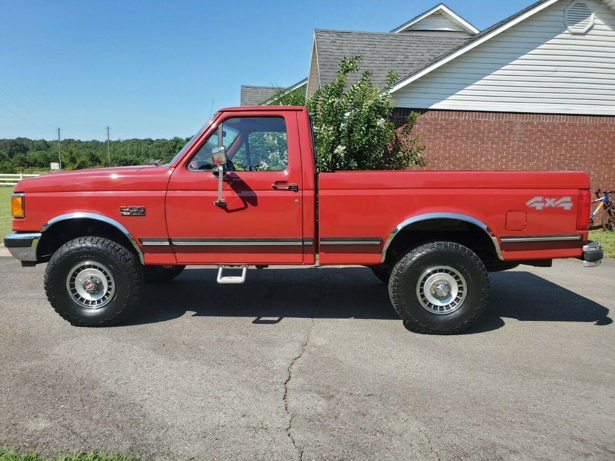 1991 Red Ford F-150 Standard Cab Pickup