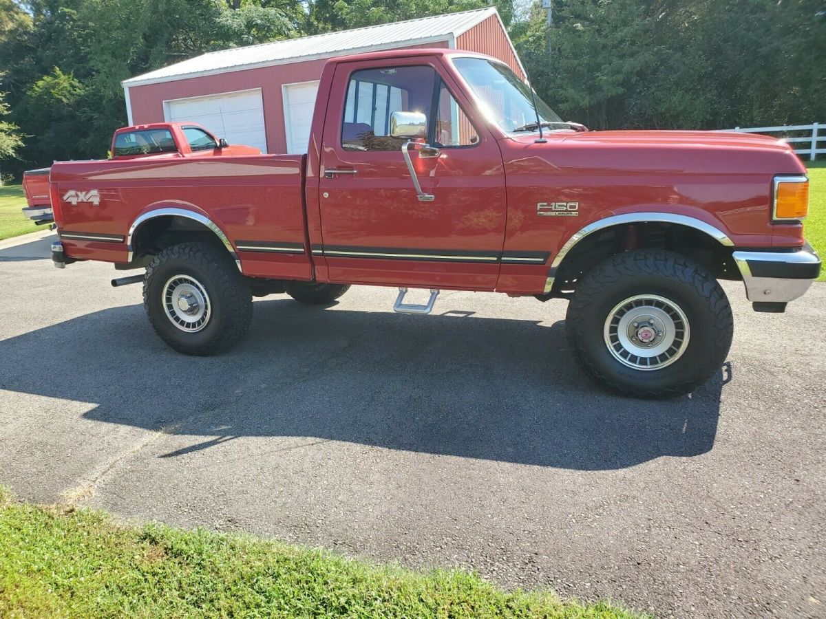 1991 Red Ford F-150 Standard Cab Pickup