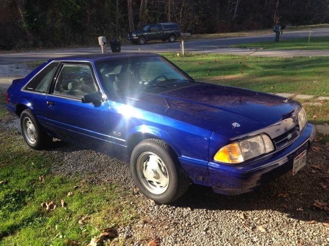 1988 Blue Ford Mustang Hatchback