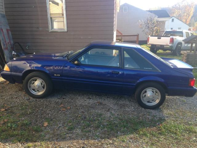 1988 Blue Ford Mustang Hatchback