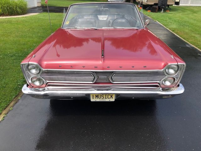 1966 Burgundy Plymouth Fury Convertible