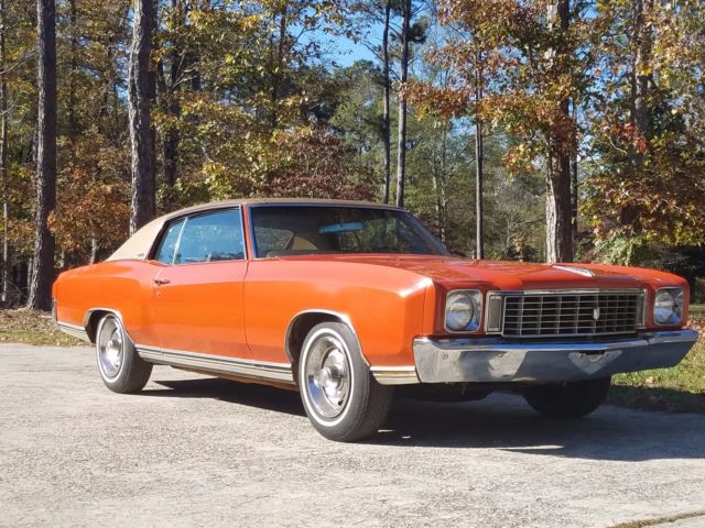 1972 Orange Chevrolet Monte Carlo Coupe