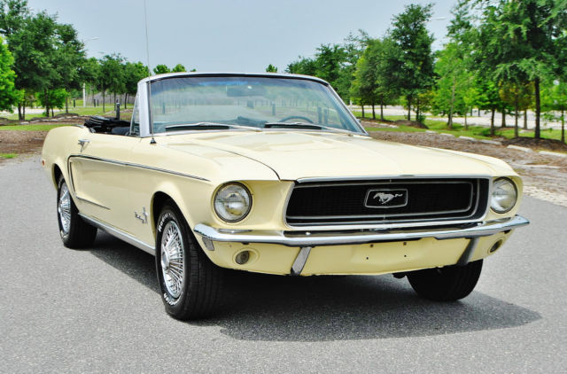 1968 Yellow Ford Mustang Convertible