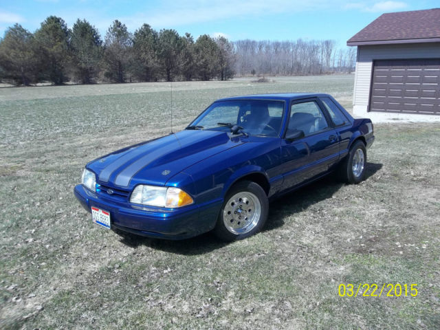 1987 Blue Ford Mustang 2 door