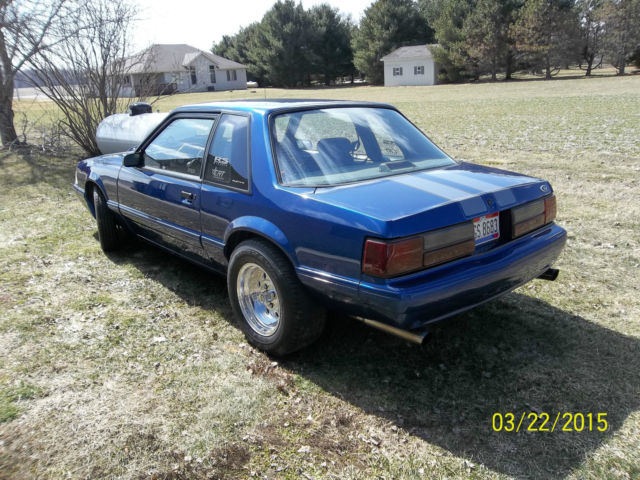 1987 Blue Ford Mustang 2 door