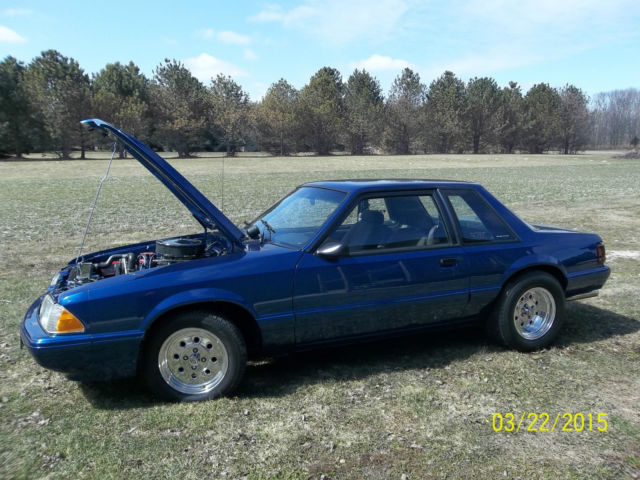 1987 Blue Ford Mustang 2 door