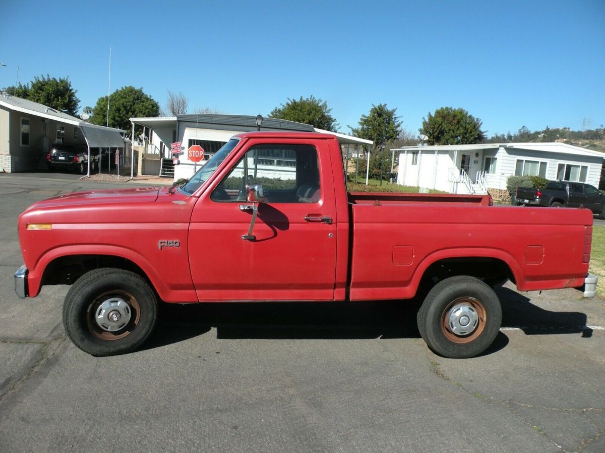 1986 Red Ford F-150 Standard Cab Pickup