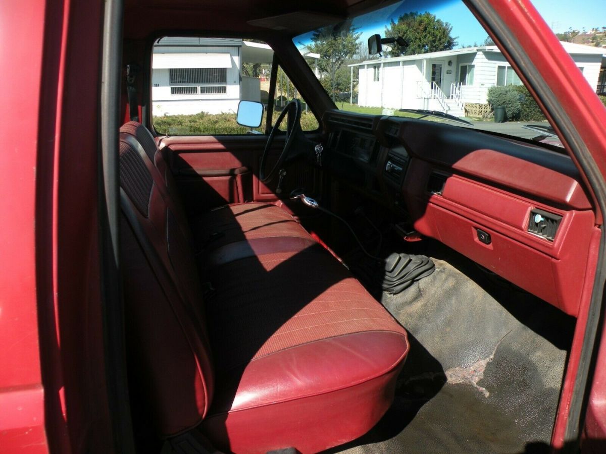 1986 Red Ford F-150 Standard Cab Pickup
