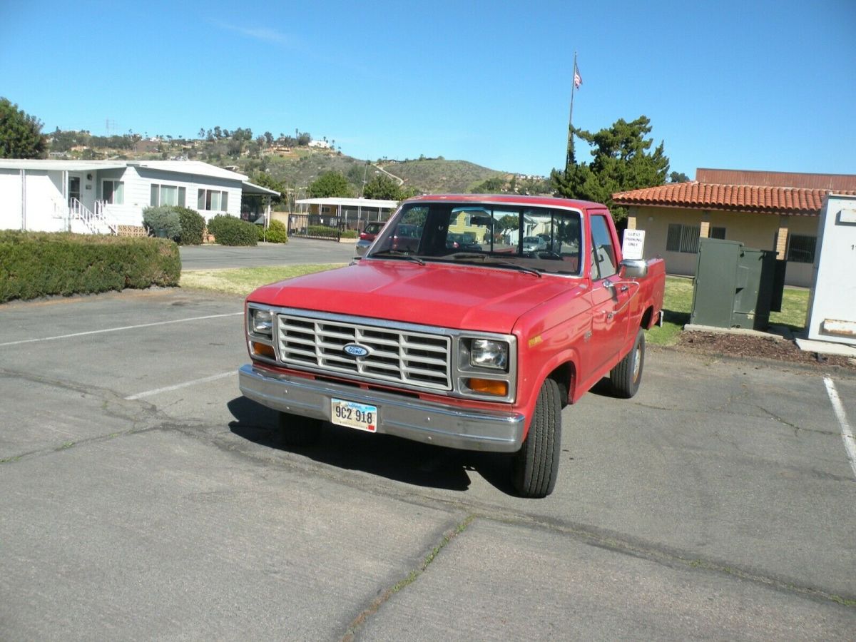 1986 Red Ford F-150 Standard Cab Pickup