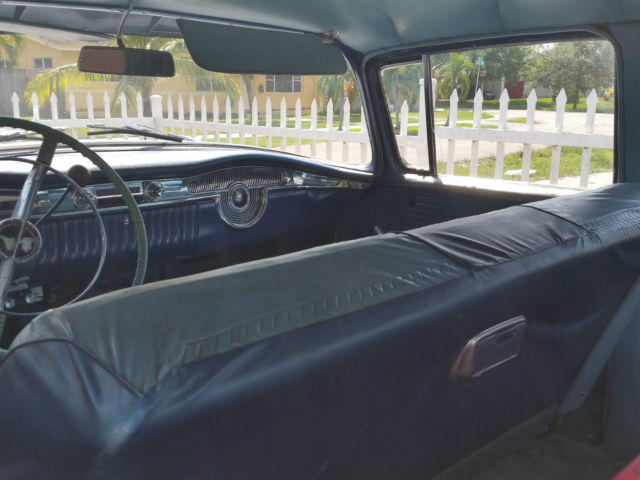 1955 Blue and White Oldsmobile Eighty-Eight Coupe