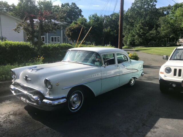 1955 Blue Oldsmobile Eighty-Eight Coupe