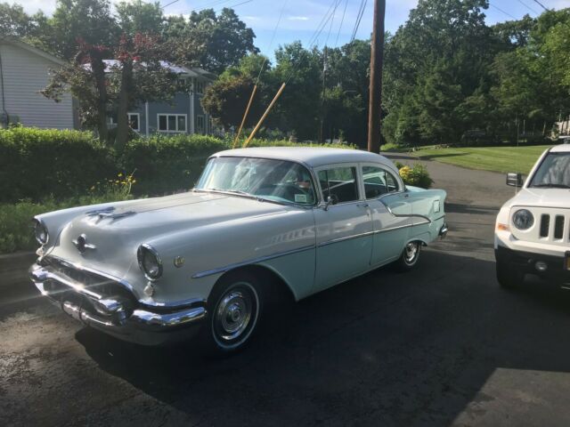 1955 Blue Oldsmobile Eighty-Eight Coupe