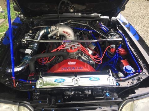 1990 Blue Ford Mustang Convertible