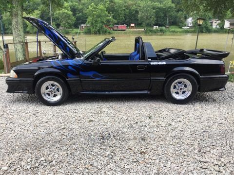 1990 Blue Ford Mustang Convertible