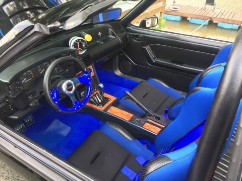 1990 Blue Ford Mustang Convertible