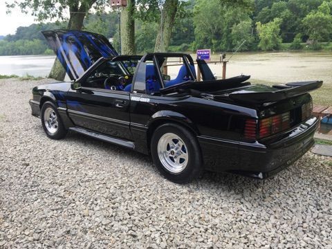 1990 Blue Ford Mustang Convertible