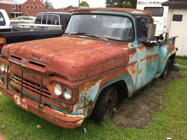 1960 Green / Patina Ford F-100 Step Side Pick Up Truck