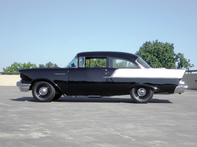 1957 Black and White Chevrolet Bel Air/150/210 2 door Sedan