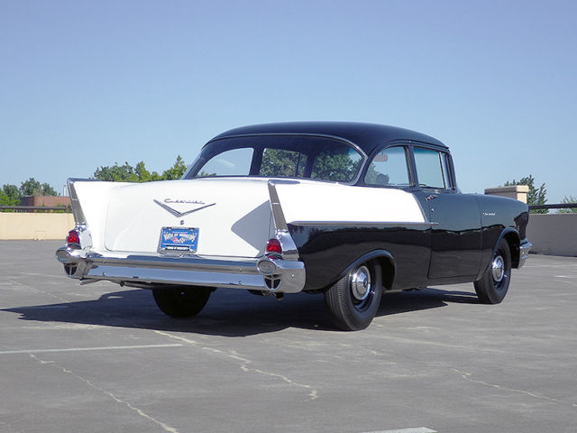 1957 Black and White Chevrolet Bel Air/150/210 2 door Sedan