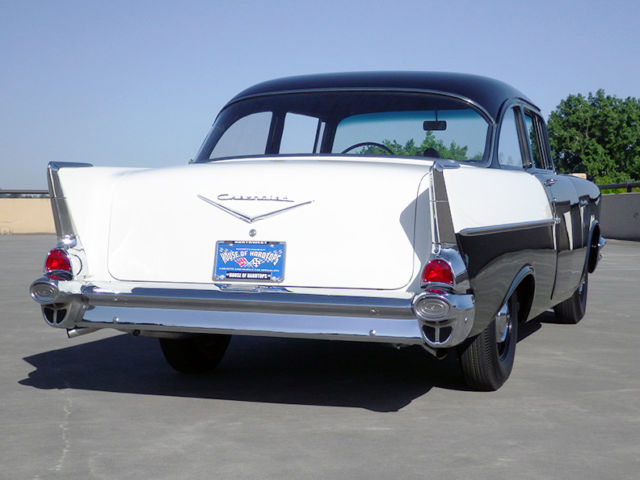 1957 Black and White Chevrolet Bel Air/150/210 2 door Sedan
