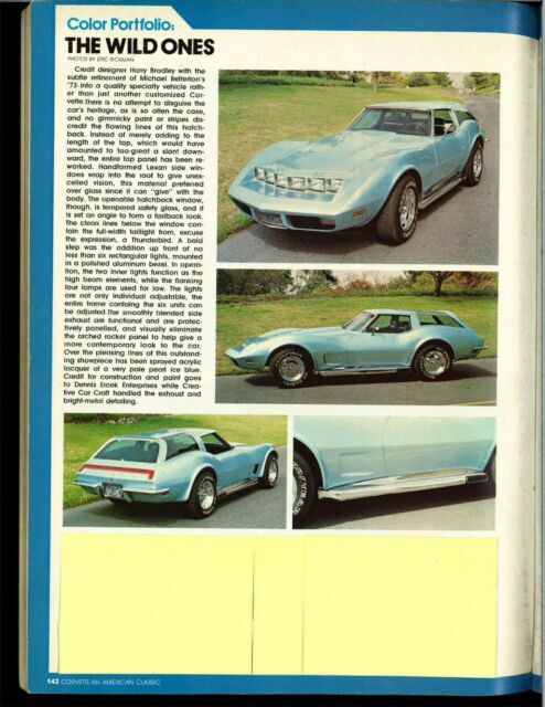 1973 Pearl ice blue Chevrolet Corvette Hatchback