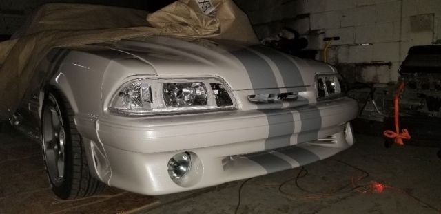 1989 White Ford Mustang Convertible