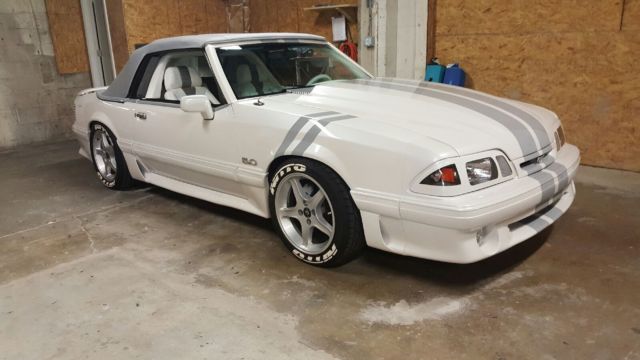 1989 White Ford Mustang Convertible