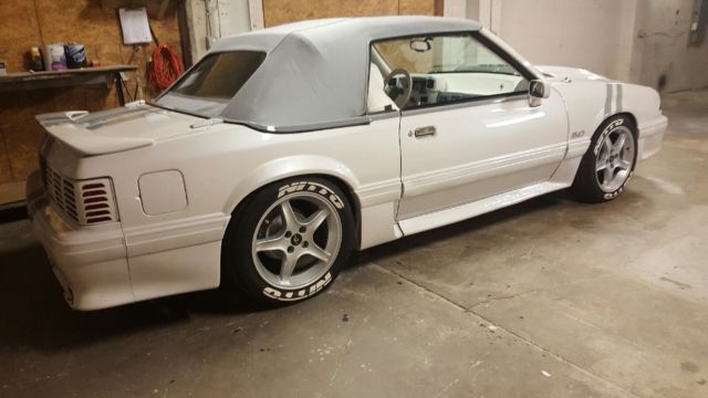 1989 White Ford Mustang Convertible