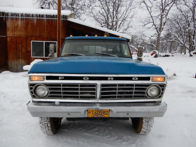 1975 Blue Ford F-250 Crew Cab Pickup
