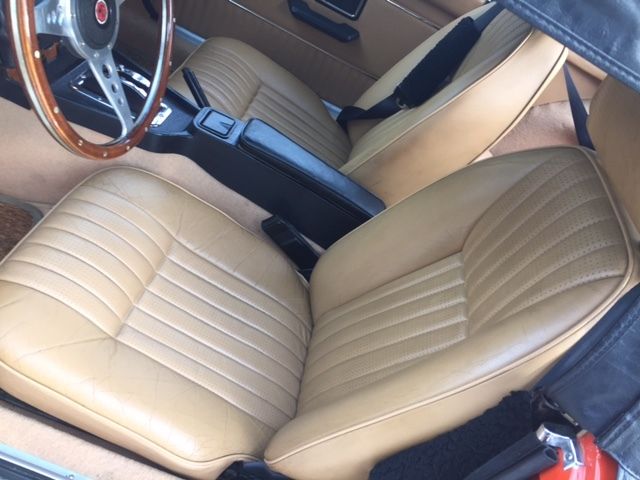 1977 vermillion MG MGB Convertible