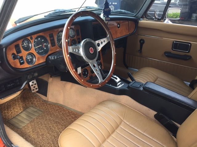 1977 vermillion MG MGB Convertible